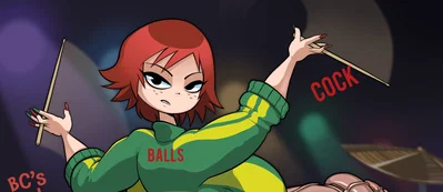 Kim Pine - sweaty drummer futa girlfriend