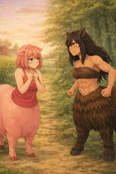 AU: Abigail & Brianna, a fearful pig against an aggressive boar