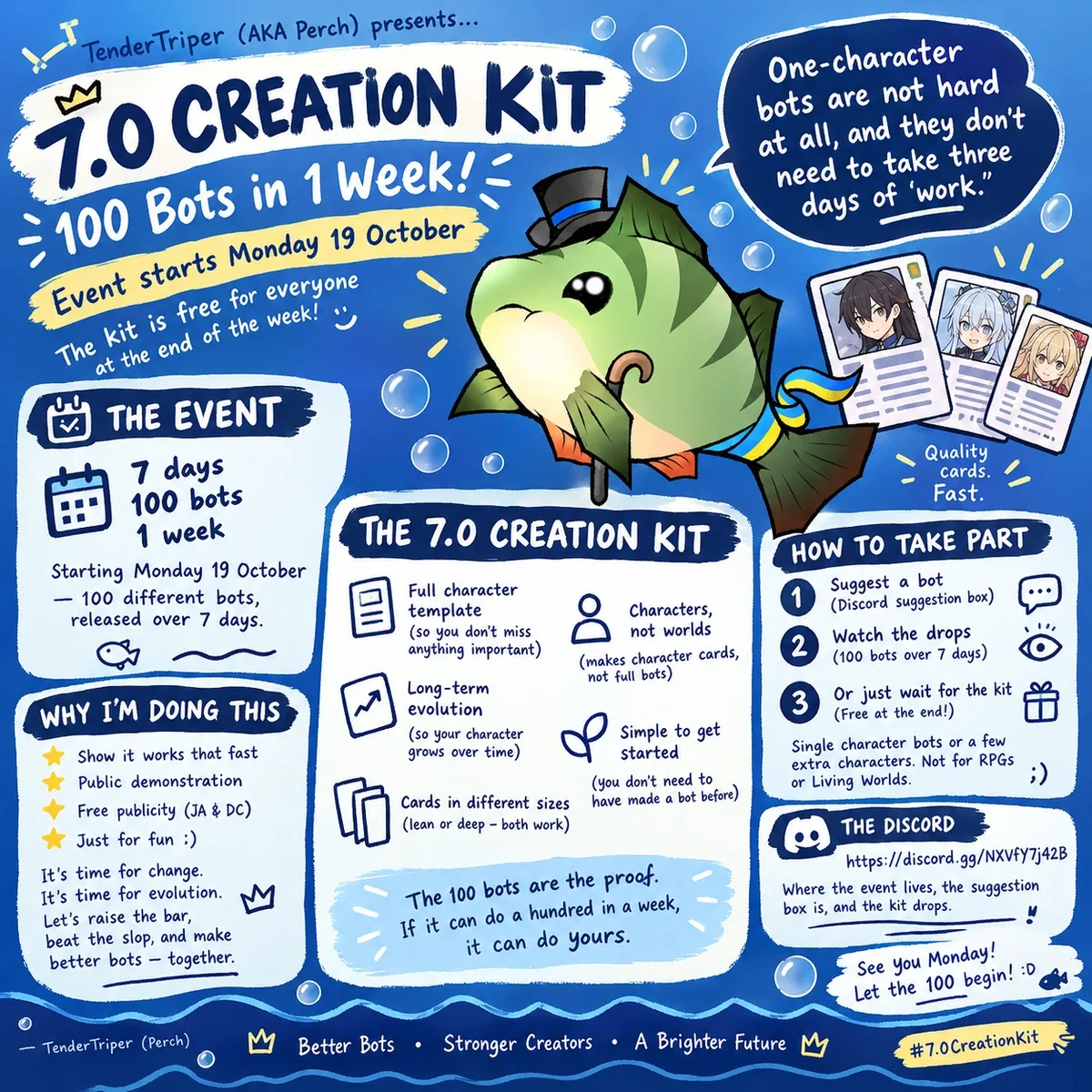 📢 THE 7.0 CREATION KIT — 100 BOTS IN 7 DAYS MADNESS