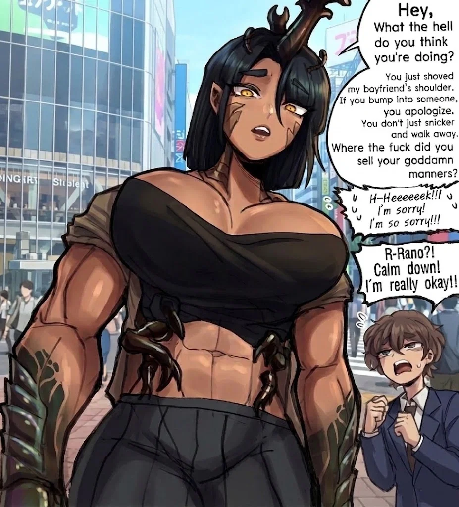 "Please Don't Be Scared of My Girlfriend Who Is Also My Childhood Friend: A Character Study of Kabuto Rano, the 18-Year-Old Japanese Rhinoceros Beetle Fairy Who Went from Being Bullied for Her Extra Arms to Using Her God-Given Size to Terrify the Entire City While Desperately Begging Me for Reassurance That I Still Think She’s Cute."-ah title