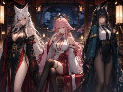 Claimed by the Three Foxes | Hsin · Yae Miko · Miyabi