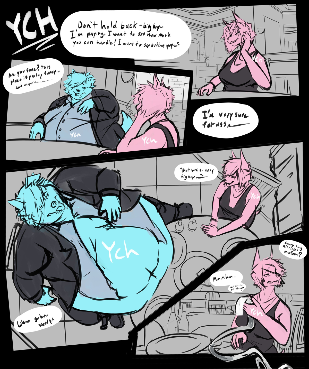 You stuff yourself silly at dinner..(Almost all your buttons popped off :3)