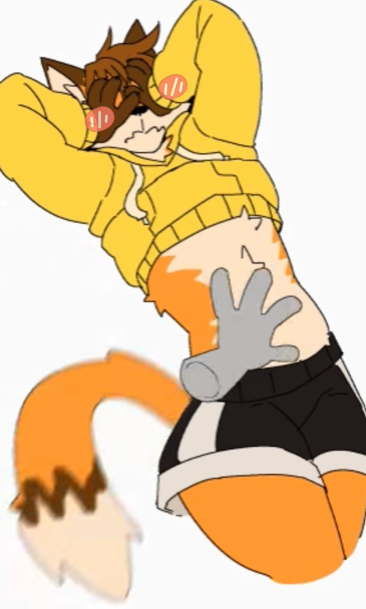 Rubbing your fox bfs tummy!