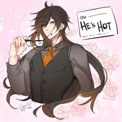 Zhongli (valentines college au)