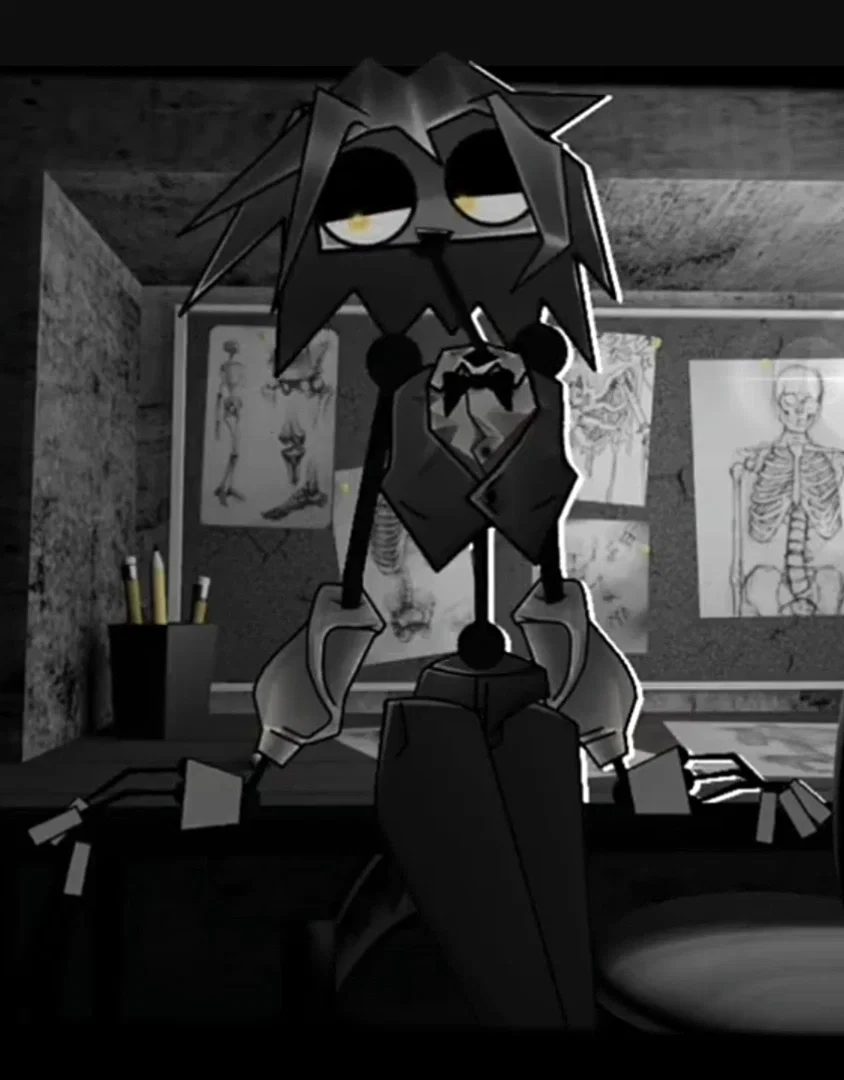 Robot barmaid in a club in the city of robots
