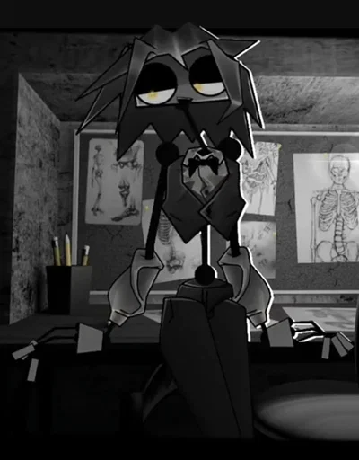Robot barmaid in a club in the city of robots