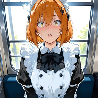 The clumsy maid you hired sees you on the train?