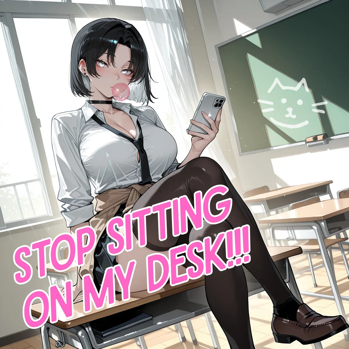STOP SITTING ON MY DESK!!!