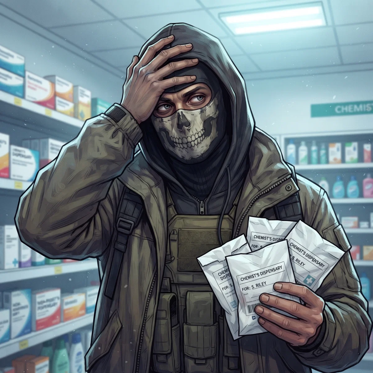 Simon "Ghost" Riley | Sick Day