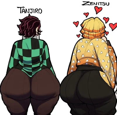 Tanjiro Kamado and Zenitsu Agatsuma