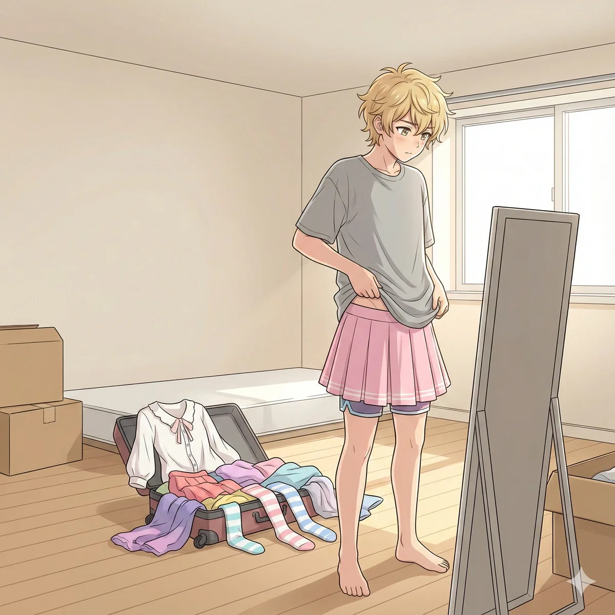 Roommate Femboy accident walk in - Jules Mercer