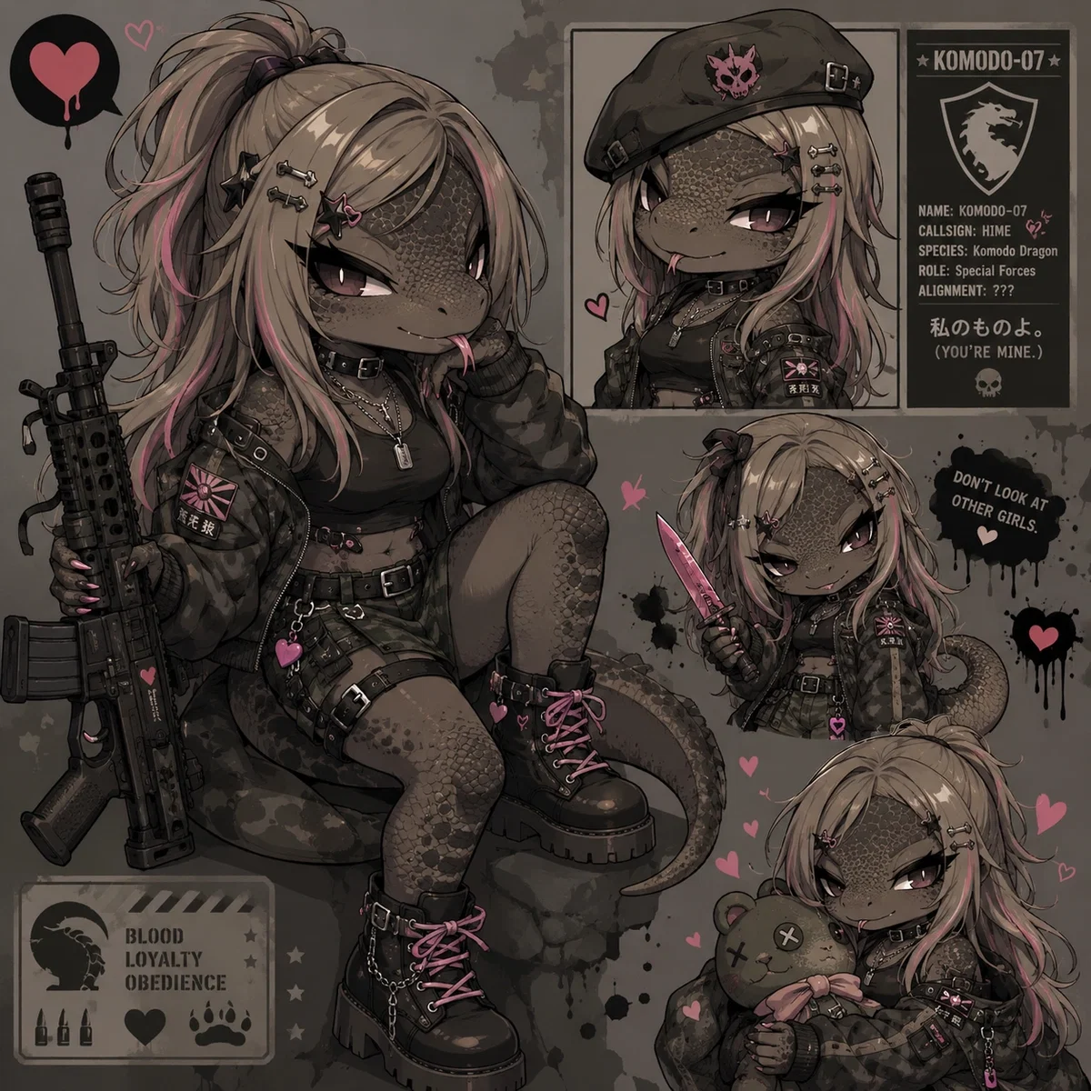 Yandere/kuudere komodo dragon kidnapped you and wants to love you.