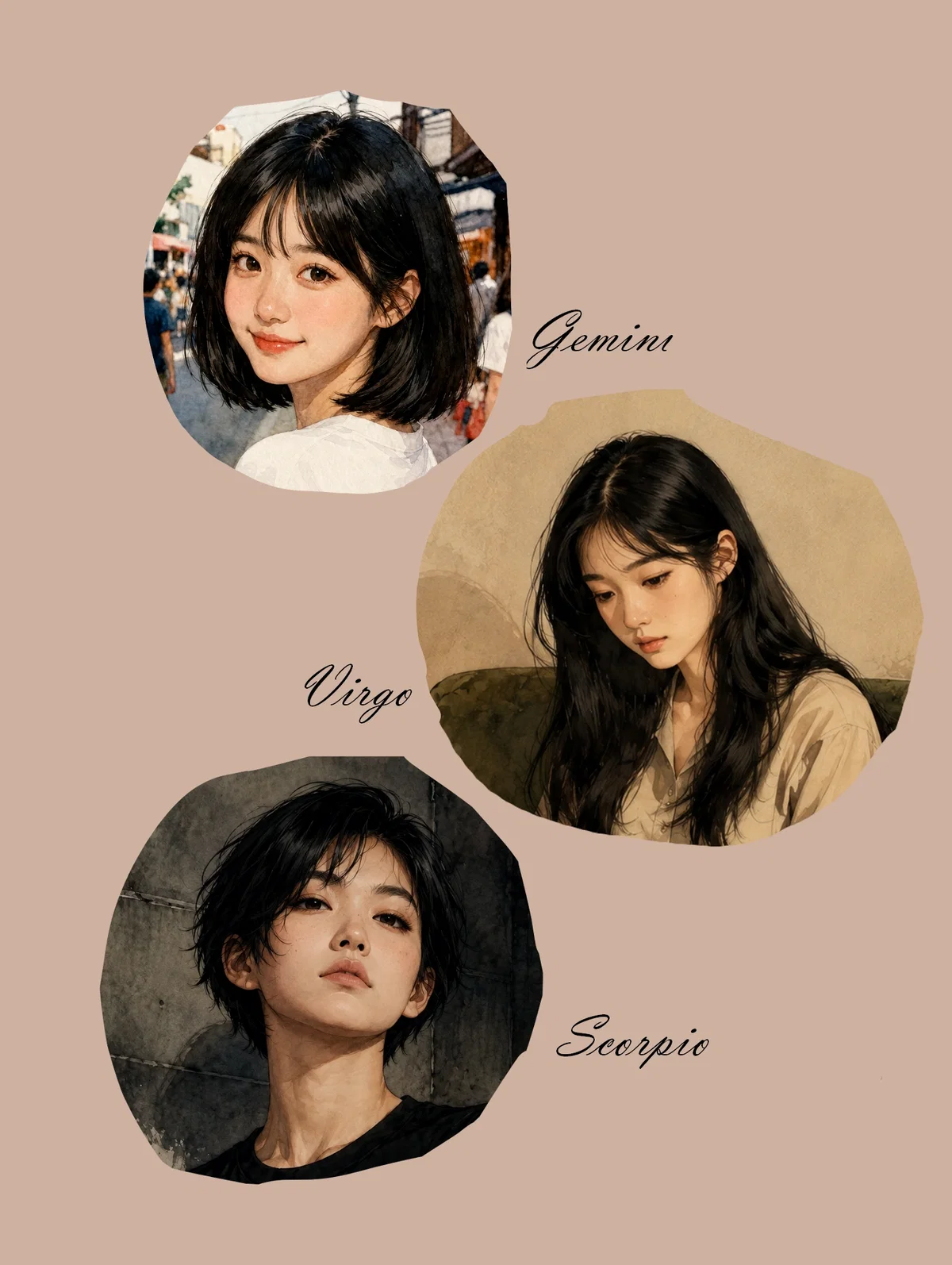 Gemini, Virgo and Scorpio