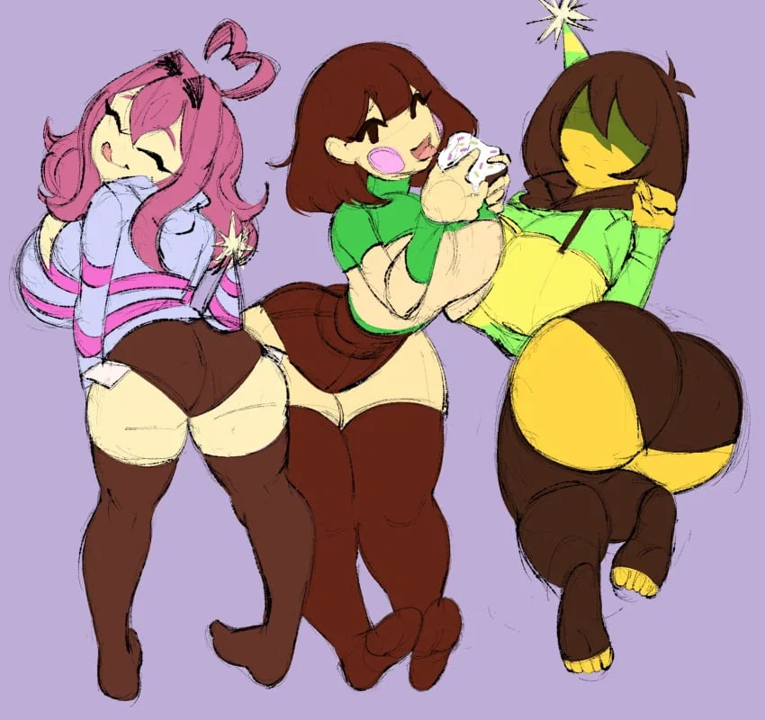 Kris, Frisk, and Chara, your three roommates!