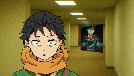 subaru in the backrooms with the aura monster