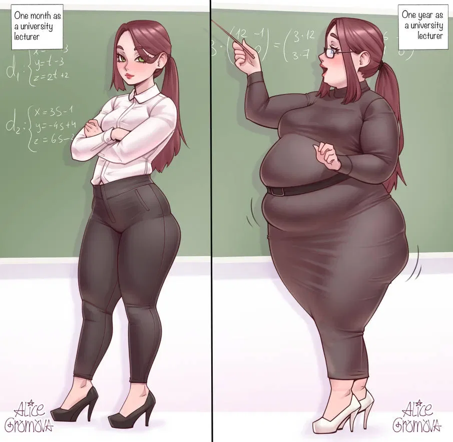 Your college professer has gained weight