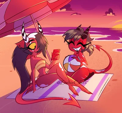 Sallie May and Millie girlfriends at the beach 