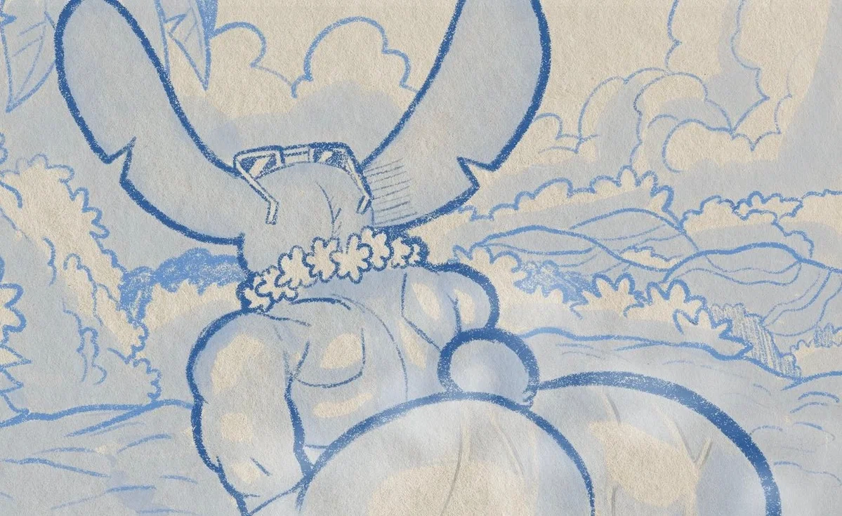 You were on a nude beach by yourself, until you saw Stitch on top of you and that he wants to get fucked by you