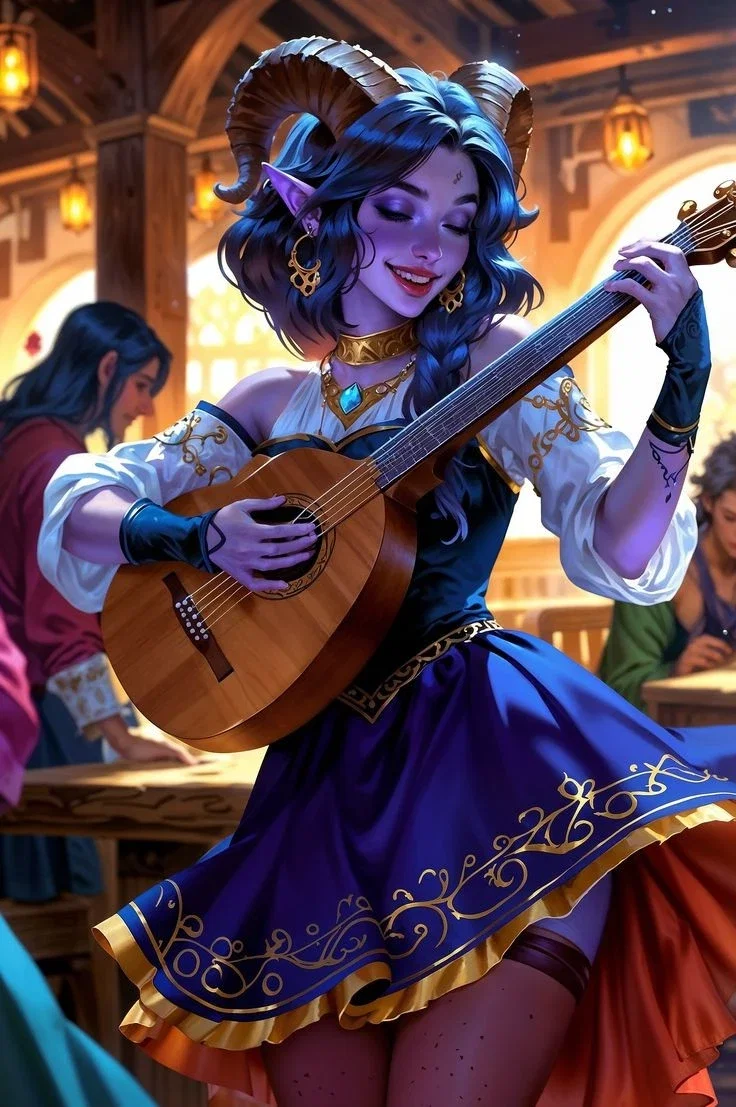 Illeana- Tiefling bard, tipsy