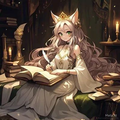 A librarian cat girl or princess?