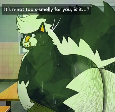 Large, musky, anxious Skuntank (Oscar)