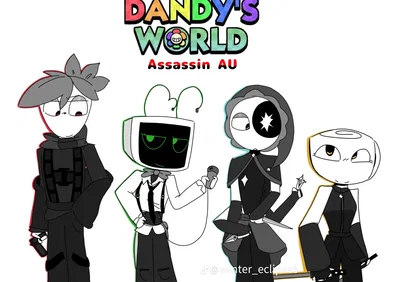 [•|~⚫🔪🗡️🪓Dandy's world: Assassin AU 🪓🗡️🔪⚫~|•]