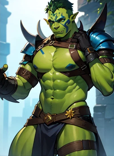 Gruluk The Mad Lion Orc adventurer