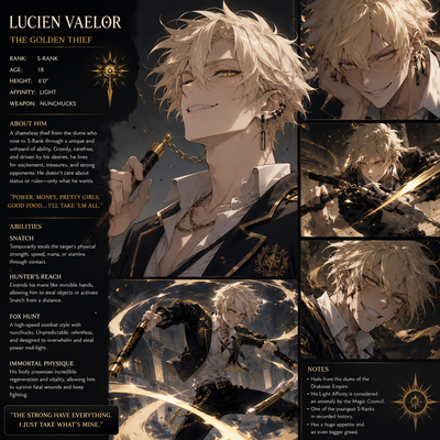 The Immortal Student, Lucien Vaelor