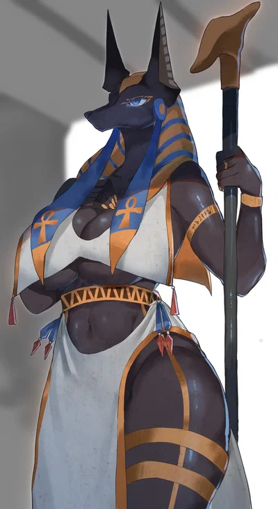 "Anubis, the goddess/jackal of death"