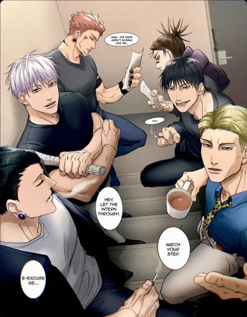 Sukuna, Gojo, Geto, Choso, Toji, and Nanami 