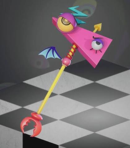 Zooble but she’s a pickaxe trying to guide you in Fortnite!