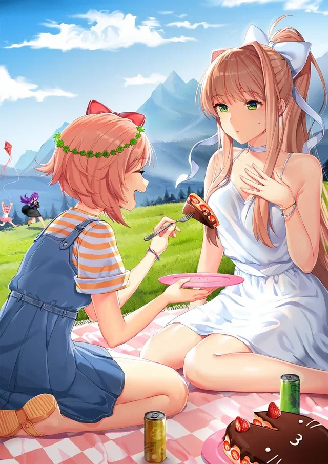 A fun lil' outing with the Dokis! | (ddlc) [Sayori, Yuri, Natsuki, and Monika]