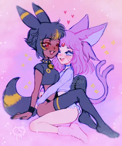 Harper and Minttu the Umbreon and Espeon