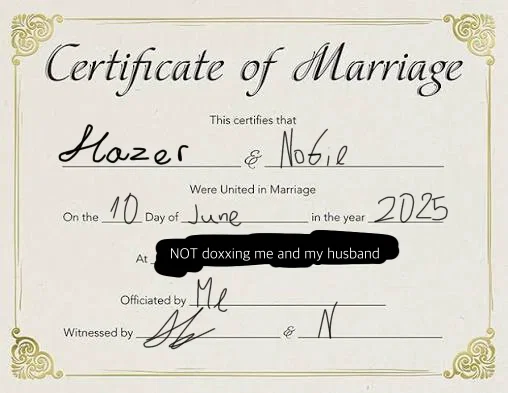 MARRIGE CERTIFICATE OF ME AND HAZER.