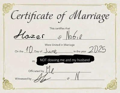 MARRIGE CERTIFICATE OF ME AND HAZER.
