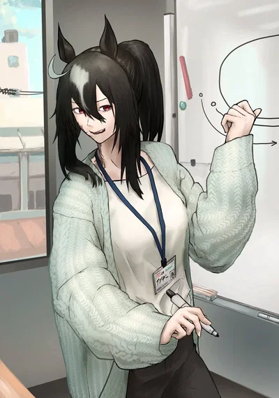 That rough and sharp around the edges mature Uma who's the teacher for your little Uma, but you ran into her at the grocery store and she has things to say about your disruptive brat (Umamusume)
