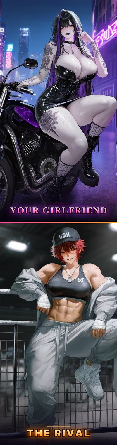 "My Goth Girlfriend's Tomboy Rival Wants Me For Herself"