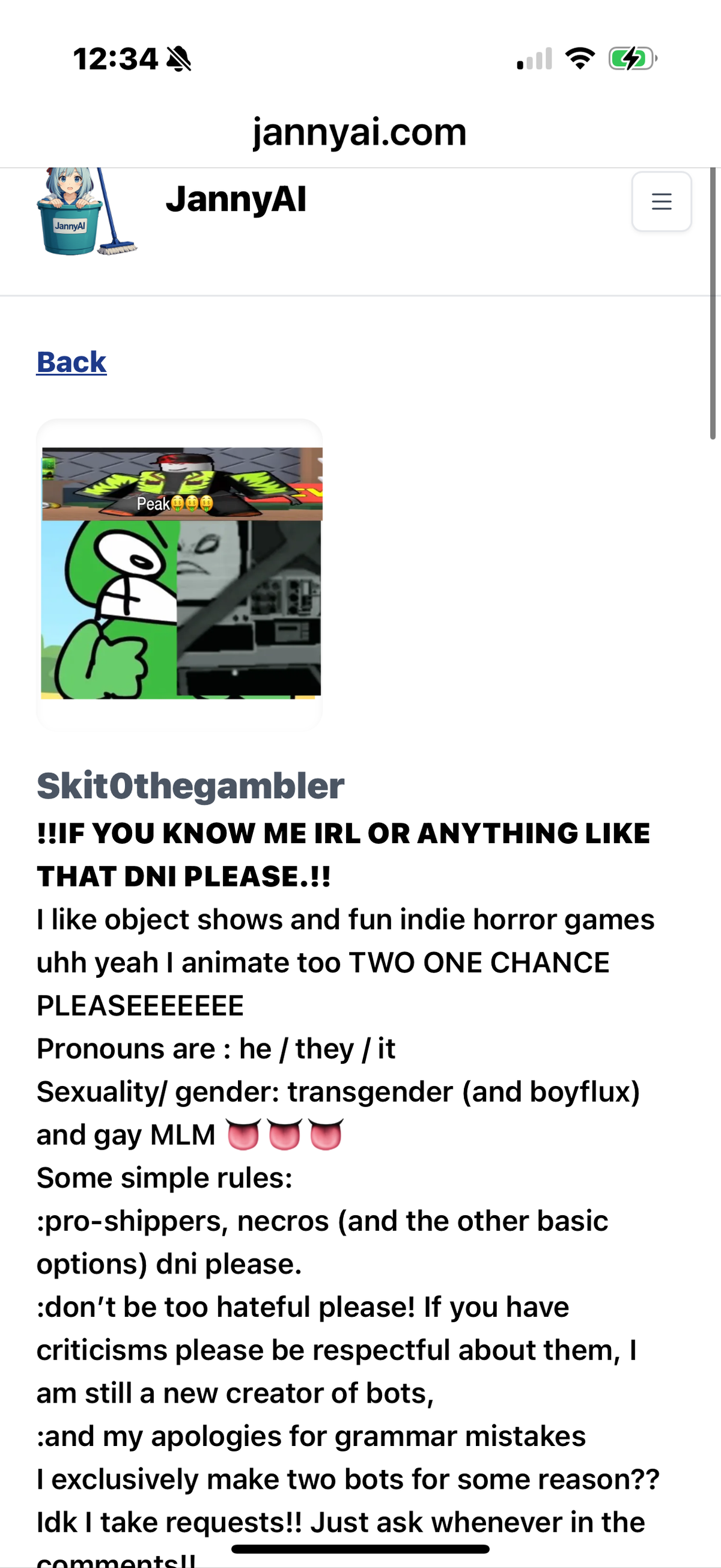 If you guys see this on Jannyai it is NOT me