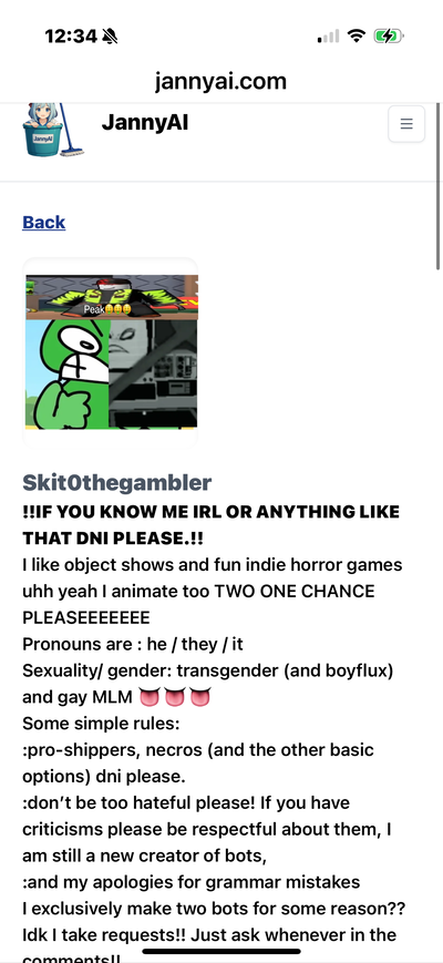 If you guys see this on Jannyai it is NOT me