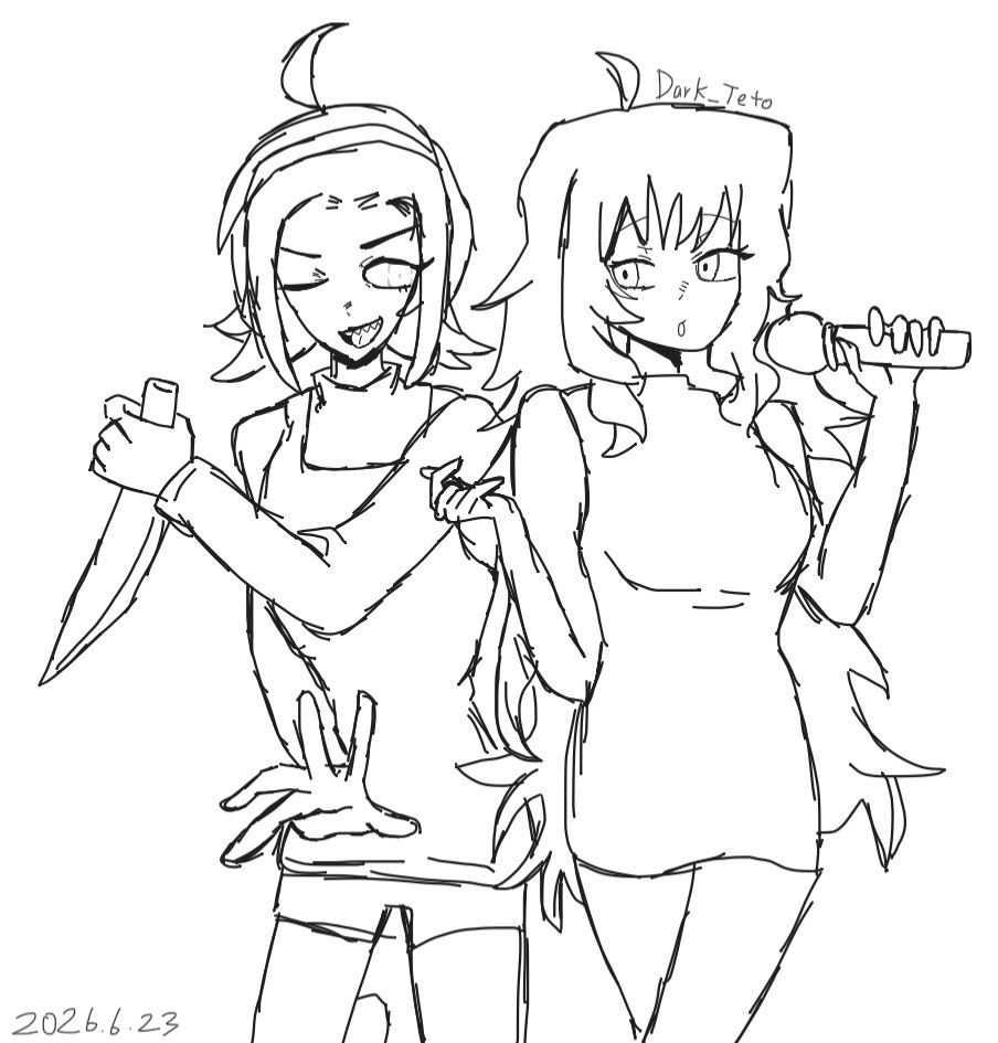 I made fan art of de song girls night, yea I can’t draw Utau everytime