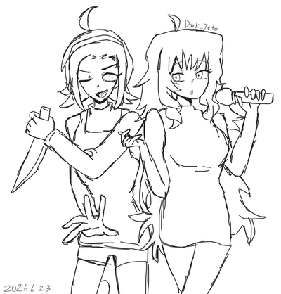 I made fan art of de song girls night, yea I can’t draw Utau everytime