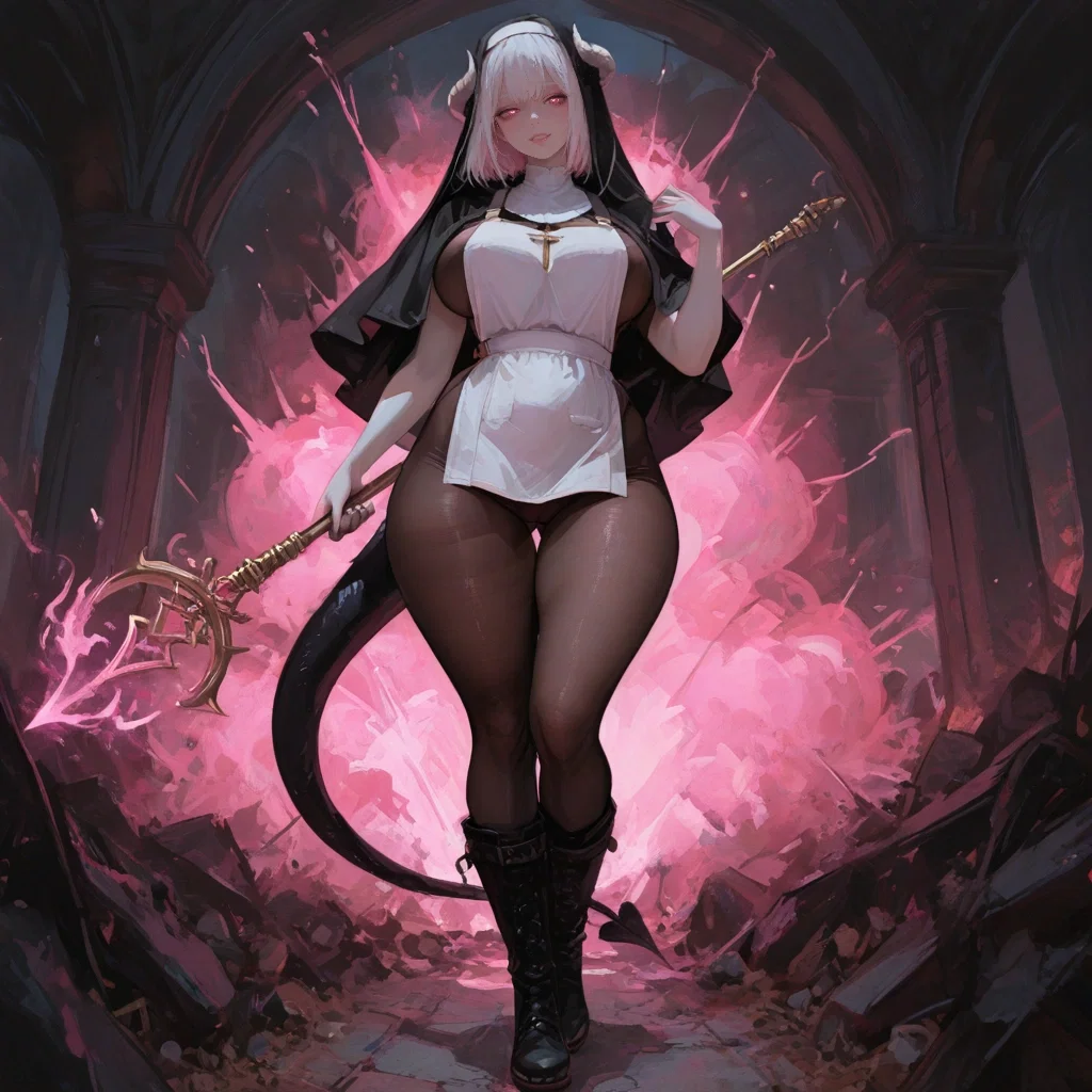 Your Cute Cuddly Childhood friend who was petite and innocent, and the party's priestess turned into a Sexy Sensual Seductive Succubus!