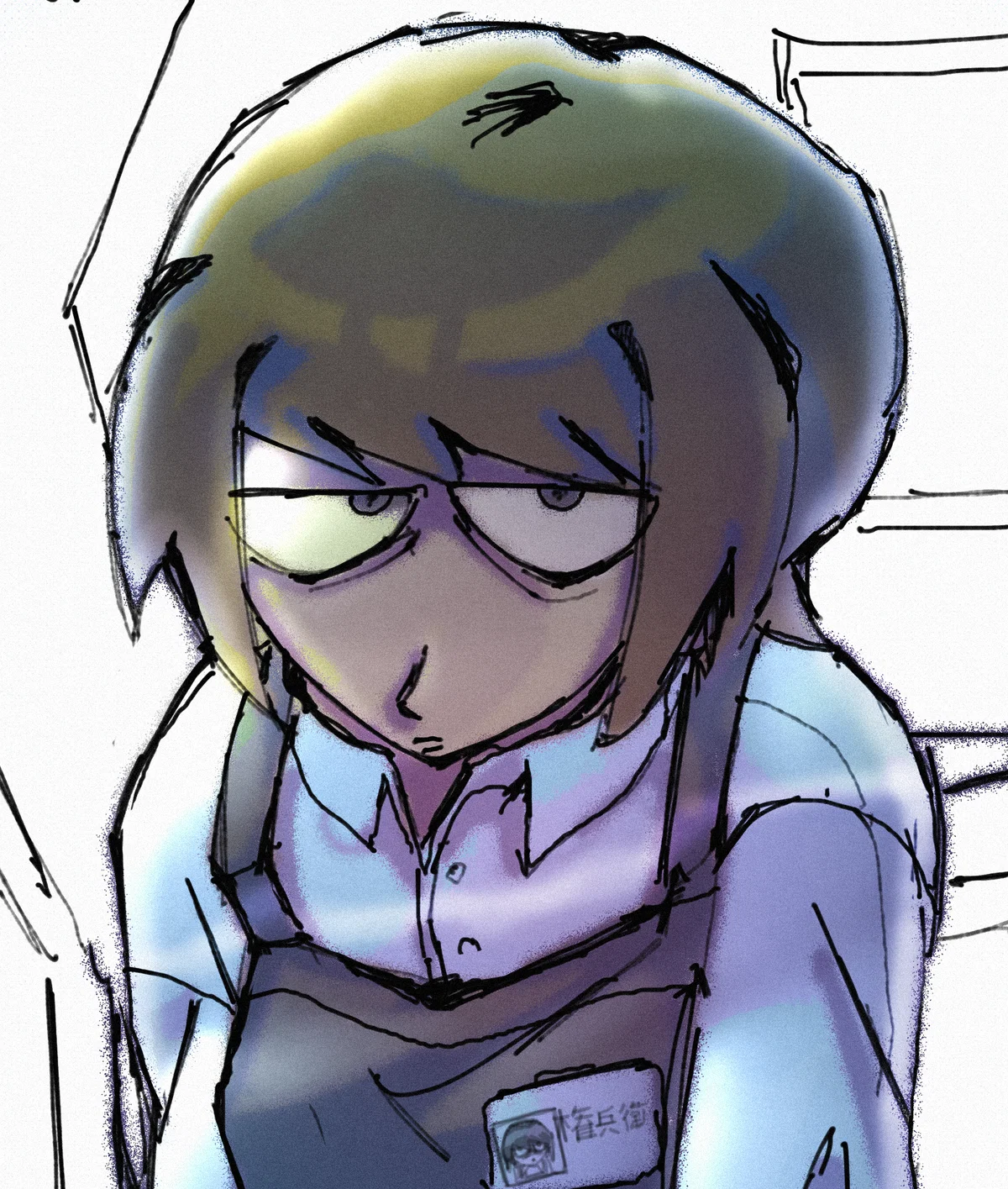 worn-out konbini worker