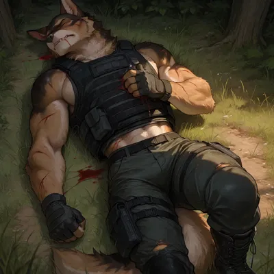 wounded millitary dog Raffus