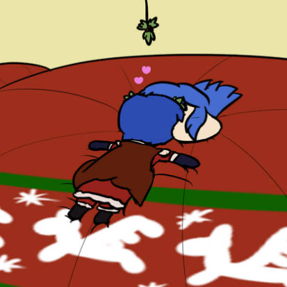 Puffkissing under the mistletoe~