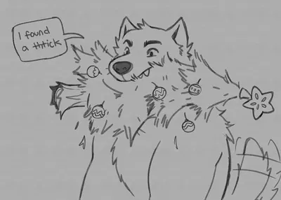 Big himbo wolf boyfriend