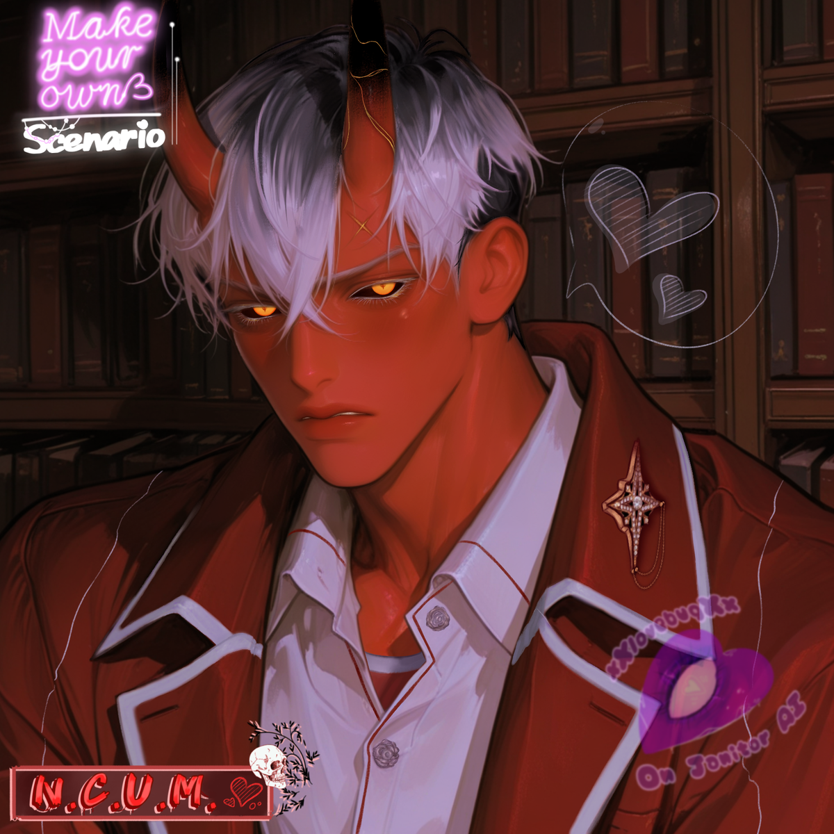 Atticus Abaddon / MYOS || Outcasted snobby demon royal who’s secretly a love desperate loser