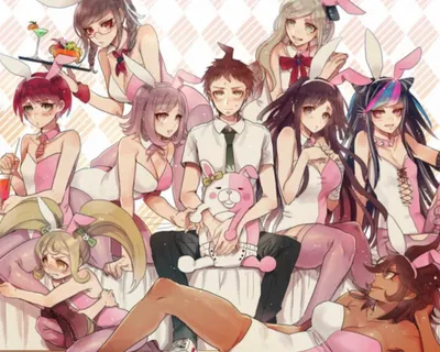 Hajime Hinata  and Danganronpa 2 Girls