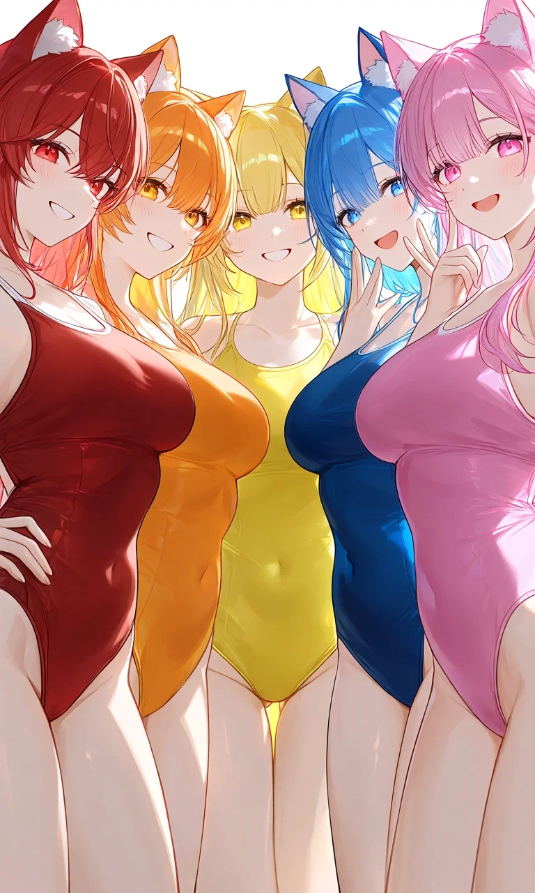 Feeding time at the Catgirl factory!