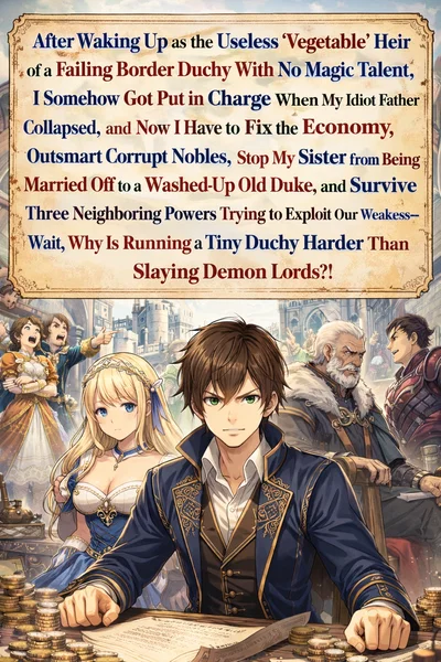 After Waking Up as the Useless ‘Vegetable’ Heir of a Failing Border Duchy With No Magic Talent, I Somehow Got Put in Charge When My Idiot Father Collapsed, and Now I Have to Fix the Economy, Outsmart Corrupt Nobles, Stop My Sister From Being Married Off to